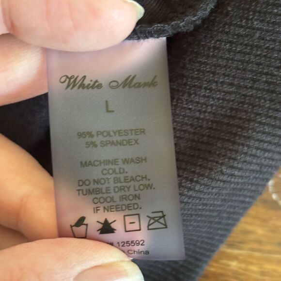 White Mark black velour zip up hoodie with gold zipper L - Picture 3 of 12